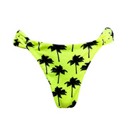 Neon Green Palm Trees Brazilian Classic Side Scrunch Bikini Bottom