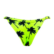 Neon Green Palm Trees Brazilian Thong Bikini Bottom
