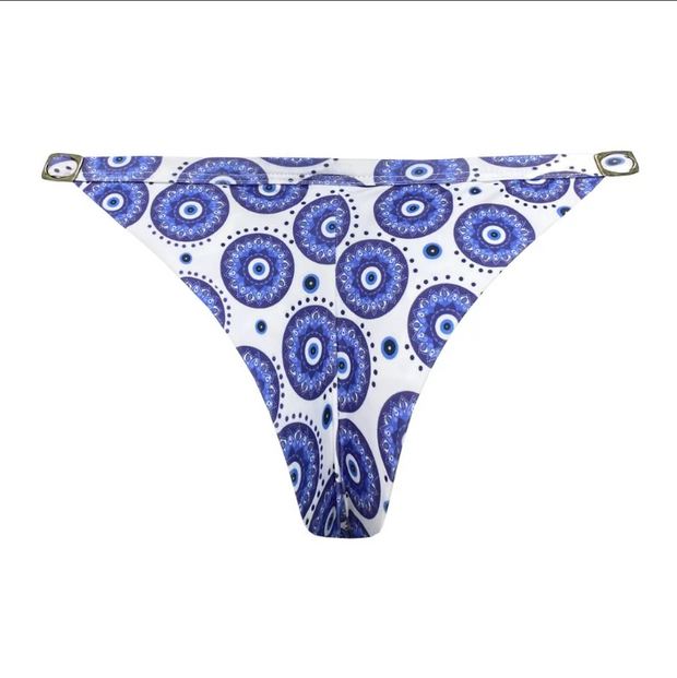 White Santorini Brazilian Thong Bikini Bottom