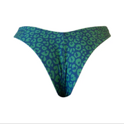 Blue and Green Jaguar Brazilian Classic Thong Bikini Bottom