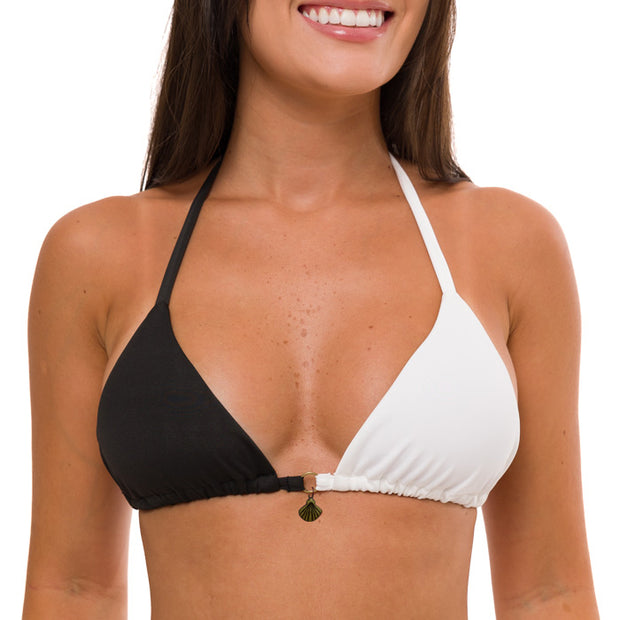 Duo Black and White Brazilian Triangle Bikini Top