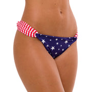 American Flag Stars Brazilian Classic Side Scrunch Bikini Bottom