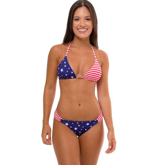 【THEAIRTOWN】 chrome usa flag bikini New American Flag Brazilian Triangle Bikini Top – MARETOA