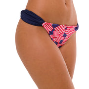 Mini American Flags Brazilian Classic Side Scrunch Bikini Bottom