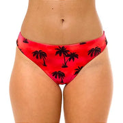 Red Tie Dye Coconut Trees Brazilian Classic Thong Bikini Bottom