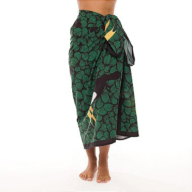 Green Waves Swim Sarong Pareo Cover Up