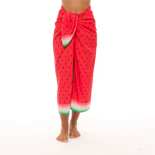 Red Watermelon Swim Sarong Pareo Cover Up