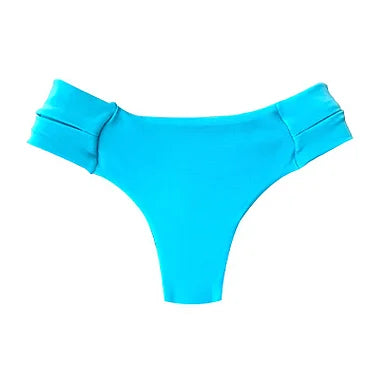 Solid Turquoise Blue Brazilian Wide Side Bikini Bottom