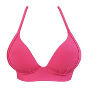 Solid New Pink Brazilian Halter Bikini Top
