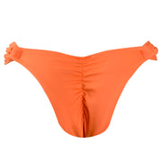 Solid Orange Brazilian Classic Side Scrunch Bikini Bottom
