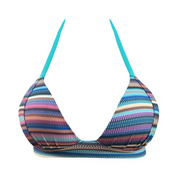 Colorful Stripes Brazilian Halter Bikini Top