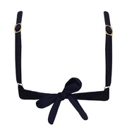 Solid Black Brazilian Knot Triangle Bikini Top
