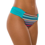Colorful Stripes Brazilian Wide Side Bikini Bottom