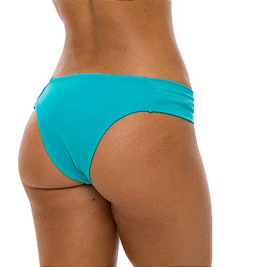Solid Turquoise Blue Brazilian Wide Side Bikini Bottom