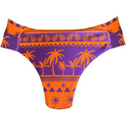 Orange Purple Coconut Trees Brazilian Wide Side Bikini Bottom