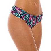 Royal Blue Neon Leaves Brazilian Wide Side Bikini Bottom