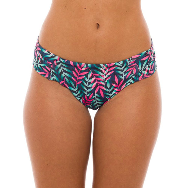 Royal Blue Neon Leaves Brazilian Wide Side Bikini Bottom