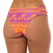 Orange Purple Coconut Trees Brazilian Wide Side Bikini Bottom