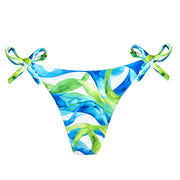 Green and Blue Seaweed Brazilian Tie Side Scrunch Bikini Bottom