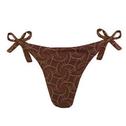 Brown Shells Brazilian Tie Side Scrunch Bikini Bottom