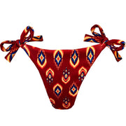 Brown Ethnic Brazilian Tie Side Scrunch Bikini Bottom