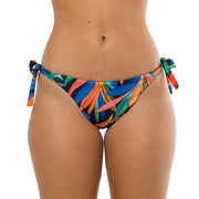 Colorful Foliage Brazilian Tie Side Scrunch Bikini Bottom