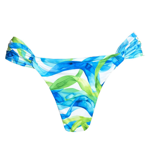 Green and Blue Seaweed Brazilian Classic Side Scrunch Bikini Bottom