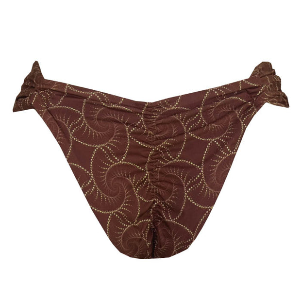 Brown Shells  Brazilian Classic Side Scrunch Bikini Bottom