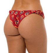 Brown Ethnic Brazilian Classic Side Scrunch Bikini Bottom