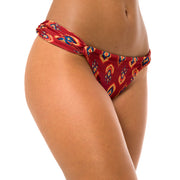 Brown Ethnic Brazilian Classic Side Scrunch Bikini Bottom