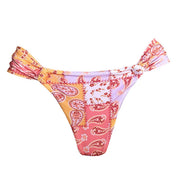 Orange Paisley Brazilian Classic Side Scrunch Bikini Bottom