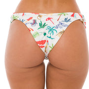 White Summer Holidays Brazilian Classic Side Scrunch Bikini Bottom