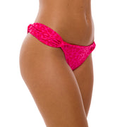 Pink Glow Jaguar Brazilian Classic Side Scrunch Bikini Bottom