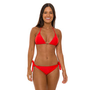 Solid Red Brazilian Triangle Bikini Top