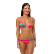 Colorful Rainbow Brazilian Classic Side Scrunch Bikini Bottom