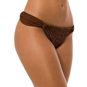 Lacy Brown Brazilian Classic Side Scrunch Bikini Bottom