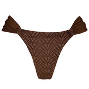 Lacy Brown Brazilian Classic Side Scrunch Bikini Bottom