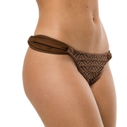 Lacy Brown Brazilian Classic Side Scrunch Bikini Bottom