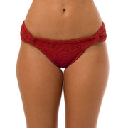 Ribbed Marsala Foliage Brazilian Classic Side Scrunch Bikini Bottom