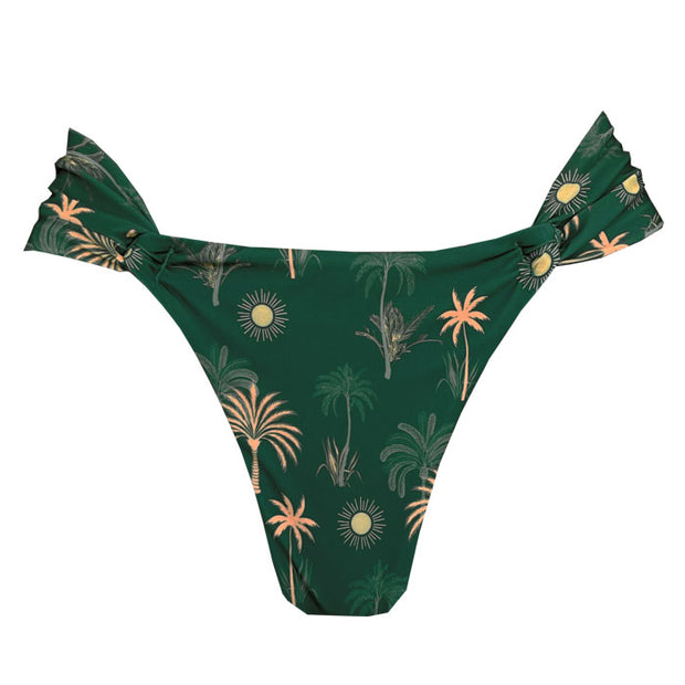 Green Tropical Solar Brazilian Classic Side Scrunch Bikini Bottom