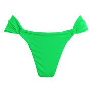 Solid Neon Green Brazilian Classic Side Scrunch Bikini Bottom
