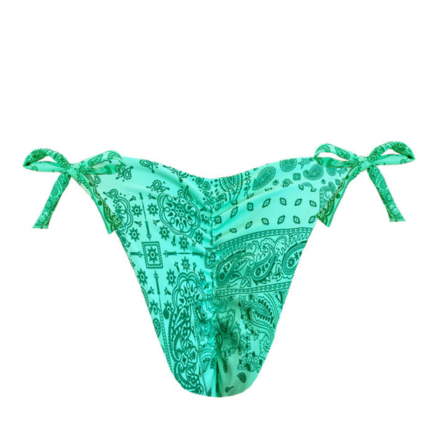 Mint Green Bali Brazilian Tie Side Scrunch Bikini Bottom