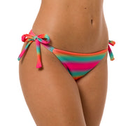 Colorful Rainbow Brazilian Tie Side Scrunch Bikini Bottom