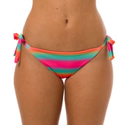 Colorful Rainbow Brazilian Tie Side Scrunch Bikini Bottom