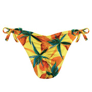Yellow Spring Brazilian Tie Side Scrunch Bikini Bottom