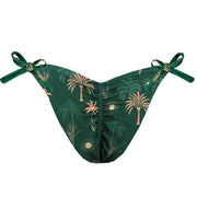 Green Tropical Solar Brazilian Tie Side Scrunch Bikini Bottom