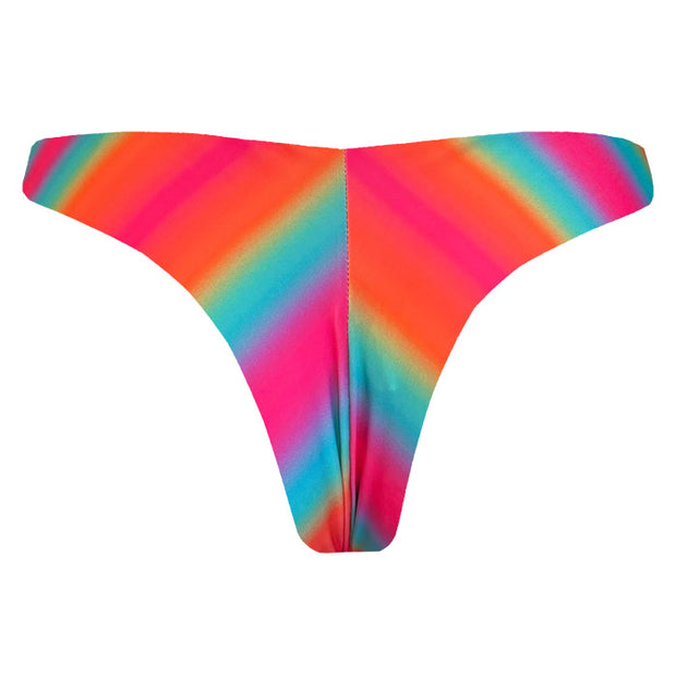 Colorful Rainbow Brazilian Classic Thong Bikini Bottom