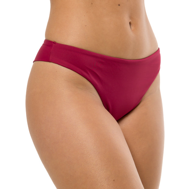 Solid Cherry Red Brazilian Classic Thong Bikini Bottom