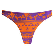 Orange Purple Coconut Trees Brazilian Classic Thong Bikini Bottom