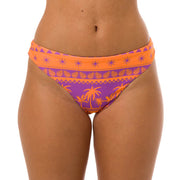 Orange Purple Coconut Trees Brazilian Classic Thong Bikini Bottom